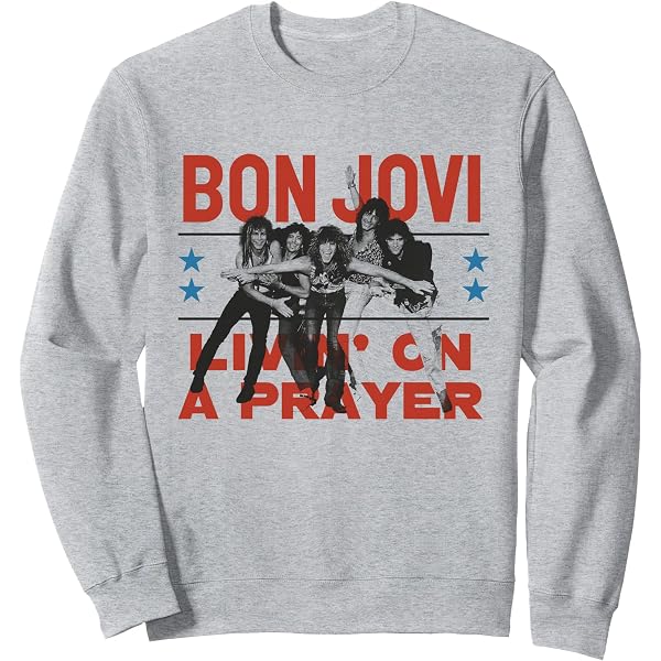 Amazon.com: Official Bon Jovi Livin' On A Prayer Raglan Baseball